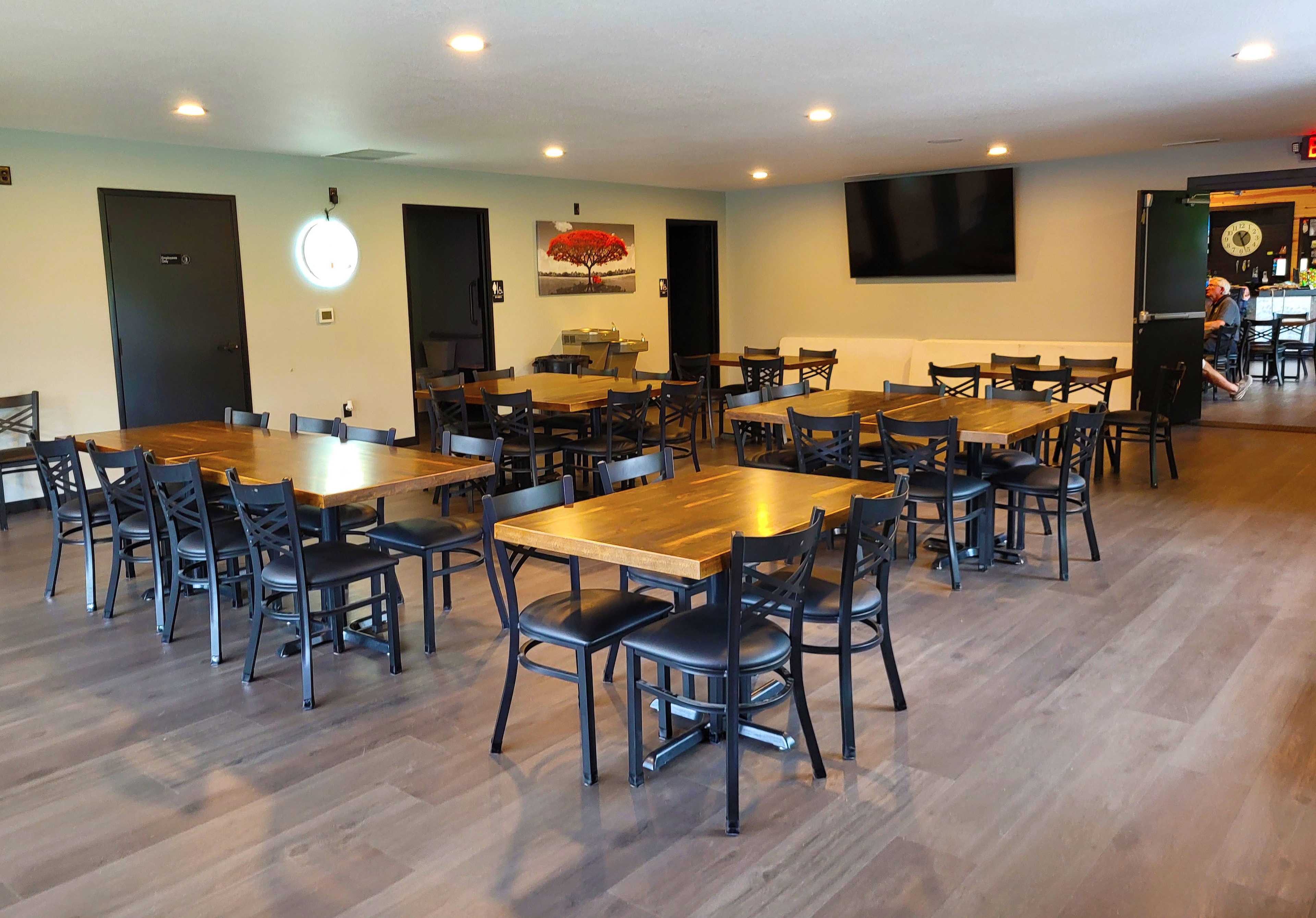 Event room with tables and seating